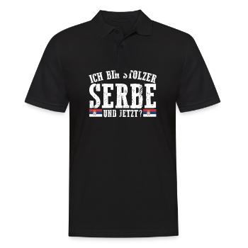 Serbe Serbe Serbie - Polo Homme - noir - Devant - Kai (181cm)