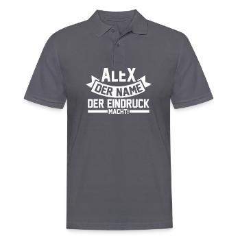 Alexander Alexandra Alexa Alex - Männer Poloshirt - Anthrazit - Vorne - Nico (186cm)