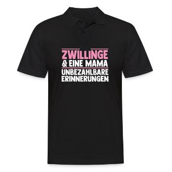 Mama Von Zwillingen - Männer Poloshirt - Schwarz - Vorne - Kai (181cm)