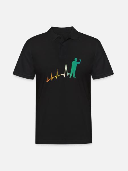 Darts Player Heartbeat Darts - Men's Polo Shirt - black