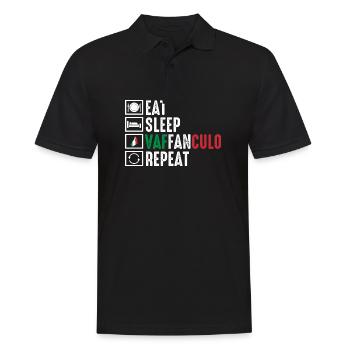 Italie Vaffanculo italien - Polo Homme - noir - Devant - Kai (181cm)