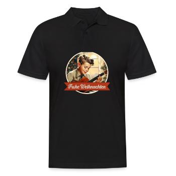 Junge spielt Weihnachtslied - Männer Poloshirt - Schwarz - Vorne - Kai (181cm)
