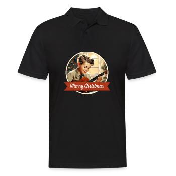 Boy playing a Christmas carol - Men's Polo Shirt - black - Front - Kai (181cm)