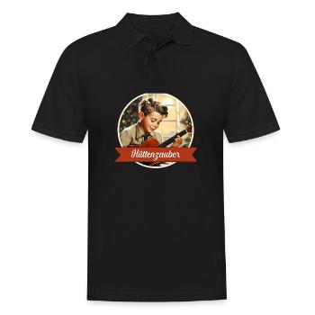 Hüttenzauber - Männer Poloshirt - Schwarz - Vorne - Kai (181cm)