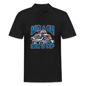 Law Enforcment Design for a Police Officer - Männer Poloshirt - Schwarz - Vorne - Kai (181cm)