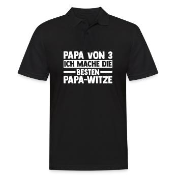 Dad of 3 children - Men's Polo Shirt - black - Front - Kai (181cm)