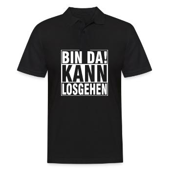 bin dA KANN LOSGEHEN - Männer Poloshirt - Schwarz - Vorne - Kai (181cm)