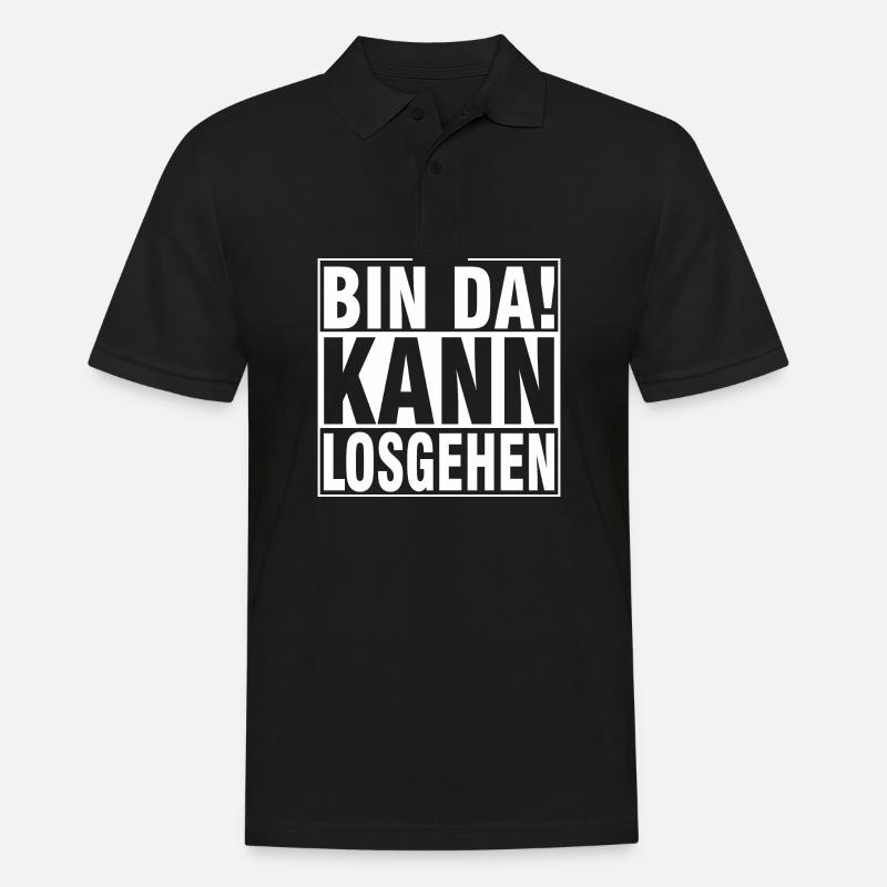 bin dA KANN LOSGEHEN - Männer Poloshirt - Schwarz