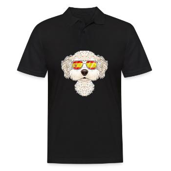 Bichon Frise I Spain Sunglasses I Spanish Flag - Männer Poloshirt - Schwarz - Vorne - Kai (181cm)