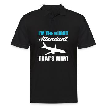 The Flight Attendant Stewardess Gift - Men's Polo Shirt - black - Front - Kai (181cm)