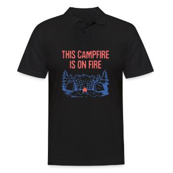 This Campfire Is on Fire Camping Dad Jokes Camper - Men's Polo Shirt - black - Front - Kai (181cm)