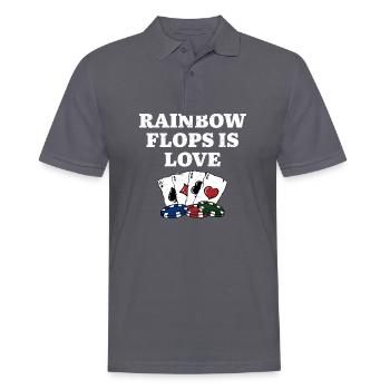 Rainbow Flops est Love Gambler Poker Gambling - Polo Homme - charbon - Devant - Nico (186cm)