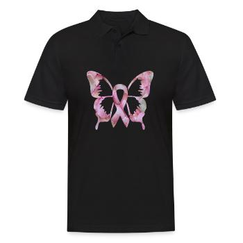 Band Schmetterlingsblume Brustkrebs Bewusstsein - Männer Poloshirt - Schwarz - Vorne - Kai (181cm)