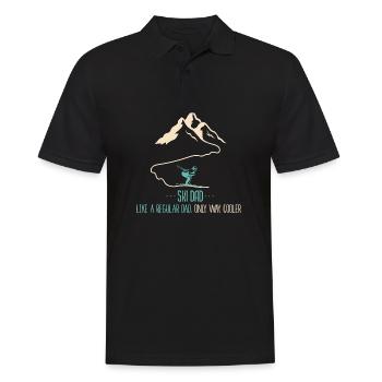 Ski Dad Funny Cute Winter Skiing Gift For Men - Männer Poloshirt - Schwarz - Vorne - Kai (181cm)