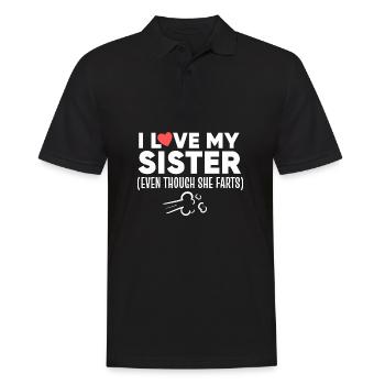 I love my Sister drôle de poison - Polo Homme - noir - Devant - Kai (181cm)