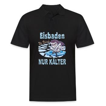 Eisbaden Spruch Kaltbaden Harter Hai - Men's Polo Shirt - black - Front - Kai (181cm)