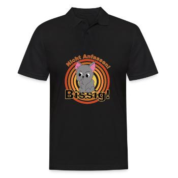 Nicht Anfassen Bissige Fledermaus Spruch - Männer Poloshirt - Schwarz - Vorne - Kai (181cm)
