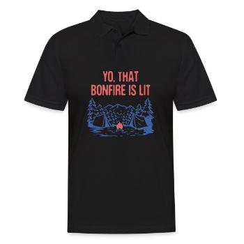 Yo That Bonfire is Lit Camping Party Camper - Men's Polo Shirt - black - Front - Kai (181cm)