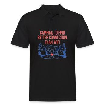 Meilleure connexion que WiFi Camping Wildlife - Polo Homme - noir - Devant - Kai (181cm)