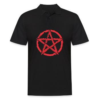 Pentagram for Atheists and Satanists or Goths - Men's Polo Shirt - black - Front - Kai (181cm)