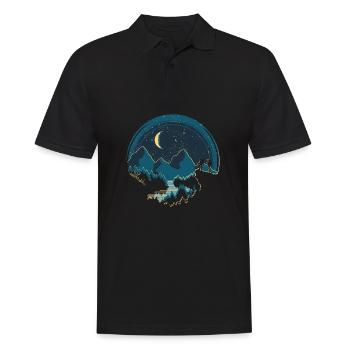 Nachtwanderung - Männer Poloshirt - Schwarz - Vorne - Kai (181cm)