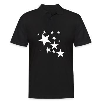 White star shooting star star pattern gift - Men's Polo Shirt - black - Front - Kai (181cm)