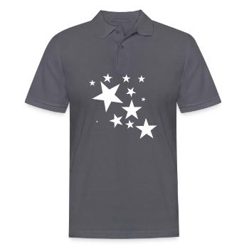 Weiße Sterne Sternschnuppe Stern-Muster Geschenk - Männer Poloshirt - Anthrazit - Vorne - Nico (186cm)