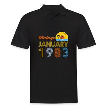 40th Birthday Vintage January 1983 40 Years Gifts - Men's Polo Shirt - black - Front - Kai (181cm)