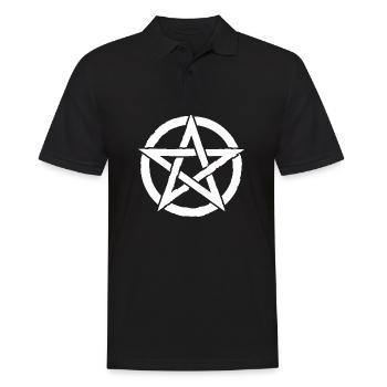 Pentagram for Atheists and Satanists or Goths - Men's Polo Shirt - black - Front - Kai (181cm)