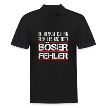 du denkst ich bin klein lieb und nett böser fehler - Männer Poloshirt - Schwarz - Vorne - Kai (181cm)