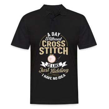 Cross Stitch Pattern Cross Stitch Needles Embroidery Weaving - Men's Polo Shirt - black - Front - Kai (181cm)