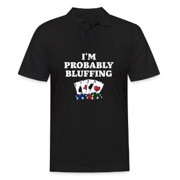 Je bluffe probablement Casino Poker Gambling Poker - Polo Homme - noir - Devant - Kai (181cm)