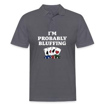 Je bluffe probablement Casino Poker Gambling Poker - Polo Homme - charbon - Devant - Nico (186cm)