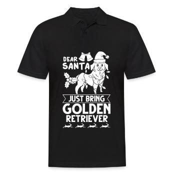 Golden Retriever Hund Welpen Besitzer Weihnachten - Männer Poloshirt - Schwarz - Vorne - Kai (181cm)