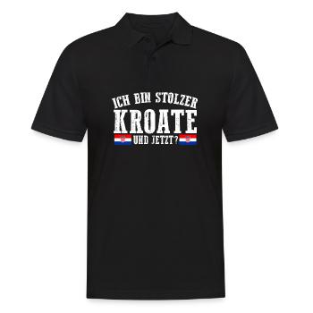 Kroate Kroatisch Kroatien - Männer Poloshirt - Schwarz - Vorne - Kai (181cm)