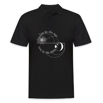 Moon Sun Love Romance Poetry Geometric - Men's Polo Shirt - black - Front - Kai (181cm)