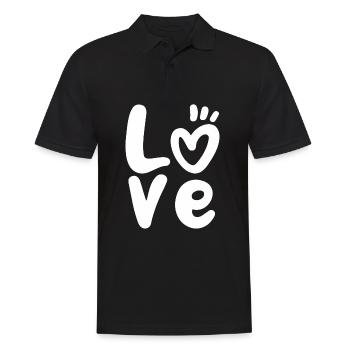 Amour Amour Lettrage Saint-Valentin - Polo Homme - noir - Devant - Kai (181cm)