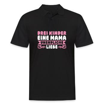 Mama Von 3 Kindern - Männer Poloshirt - Schwarz - Vorne - Kai (181cm)