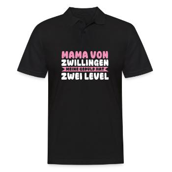 Mama Von Zwillingen - Männer Poloshirt - Schwarz - Vorne - Kai (181cm)