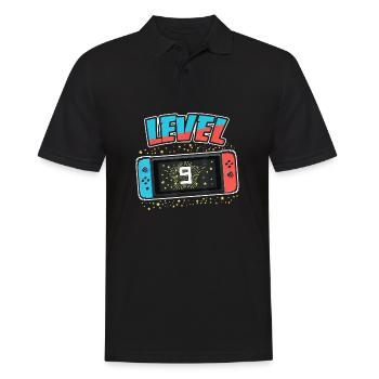9. Geburtstag Happy Birthday Zocken Gamer Level 9 - Männer Poloshirt - Schwarz - Vorne - Kai (181cm)