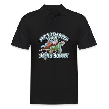 À plus tard Ocean Nature Marine Biologist - Polo Homme - noir - Devant - Kai (181cm)
