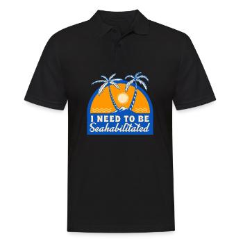 J’ai besoin d’être séahabilité Beach Vacation Ocean - Polo Homme - noir - Devant - Kai (181cm)