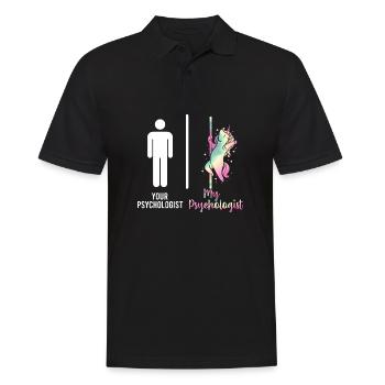 Psychologie psychologue thérapeute cadeau psyché - Polo Homme - noir - Devant - Kai (181cm)