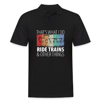 Train Railway Railway Trains Train drivers - Men's Polo Shirt - black - Front - Kai (181cm)