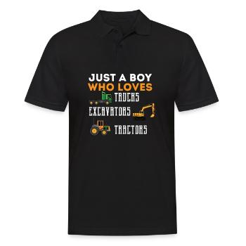 Trucks Bagger -Traktoren LKW -Liebhaber Gift - Männer Poloshirt - Schwarz - Vorne - Kai (181cm)