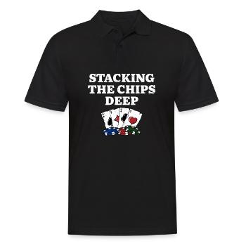 Stacking the Chips Deep Casino Poker Gambling - Männer Poloshirt - Schwarz - Vorne - Kai (181cm)