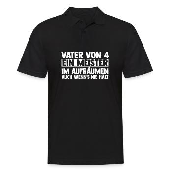 Dad of 4 children - Men's Polo Shirt - black - Front - Kai (181cm)