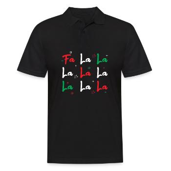 Fa la la. Chanteur de Noël. Cadeau - Polo Homme - noir - Devant - Kai (181cm)