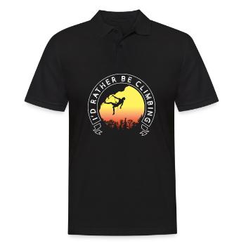 Eher klettern Reiseführer Gift - Männer Poloshirt - Schwarz - Vorne - Kai (181cm)