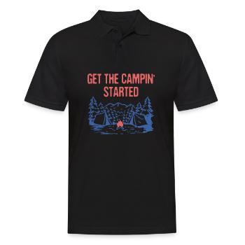 Get the Campin' Started Summer Vacation Tropical - Männer Poloshirt - Schwarz - Vorne - Kai (181cm)